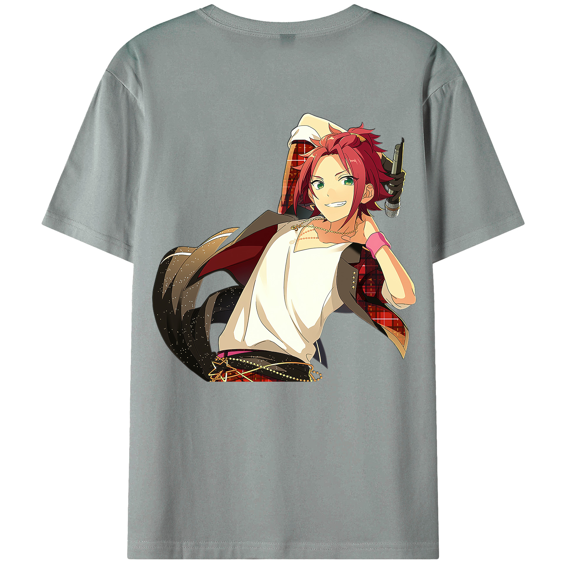 （画像用） あんさんぶるスターズ! Ensemble Stars 綿100％ メンズ半袖Tシャツ（バックプリント） 通気性